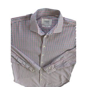 CHARLES TYRWITT Men's London Classic Fit‎ Long-sleeved Shirt 16/34 Plaid Purple